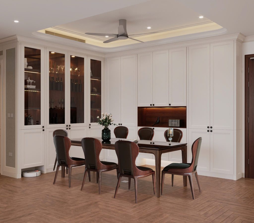Thiết kế nội thất tân cổ điển không gian bếp