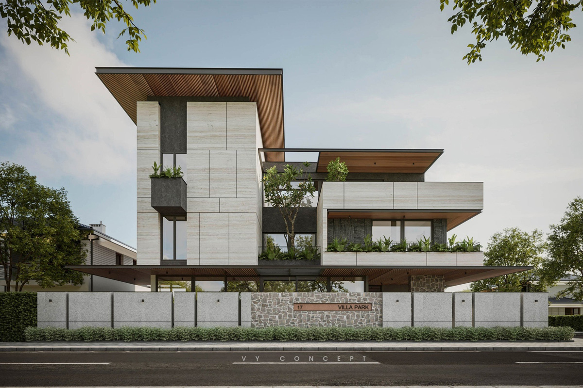 Thiết kế kiến trúc Villa Park 17 - Hiện đại & giao hòa với thiên nhiên 2 Thiet ke biet thu nghi duong villa Park